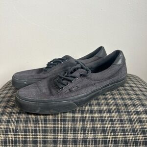 Vans Authentic Canvas Skate Shoes Mens Black Low Top Sneakers Size 10